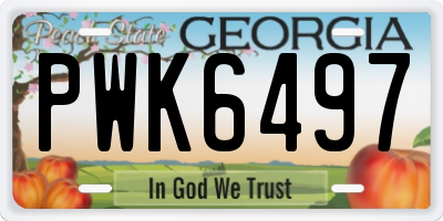 GA license plate PWK6497
