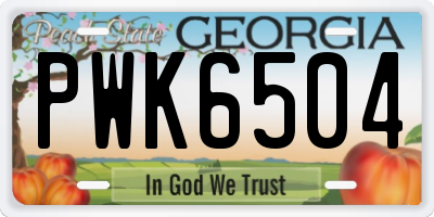 GA license plate PWK6504