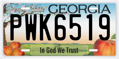 GA license plate PWK6519