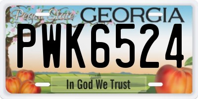 GA license plate PWK6524