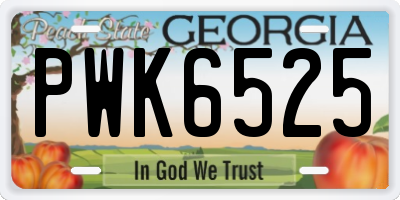 GA license plate PWK6525