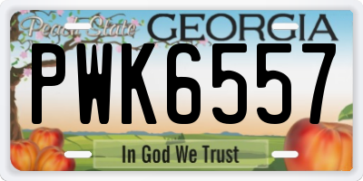 GA license plate PWK6557