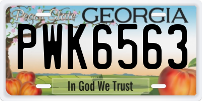 GA license plate PWK6563