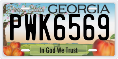 GA license plate PWK6569