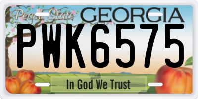 GA license plate PWK6575