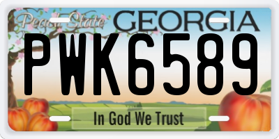 GA license plate PWK6589