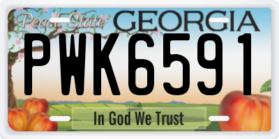 GA license plate PWK6591