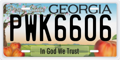 GA license plate PWK6606