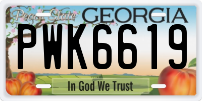 GA license plate PWK6619