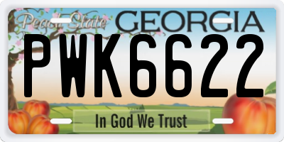 GA license plate PWK6622