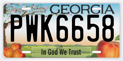 GA license plate PWK6658