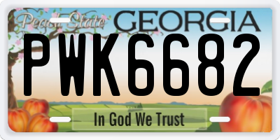 GA license plate PWK6682