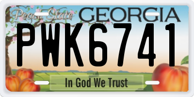 GA license plate PWK6741