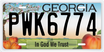 GA license plate PWK6774