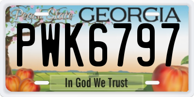 GA license plate PWK6797