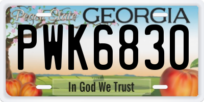 GA license plate PWK6830