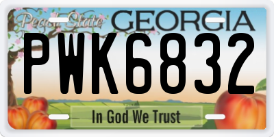 GA license plate PWK6832