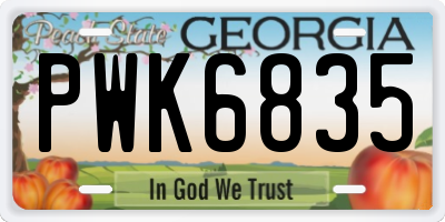 GA license plate PWK6835