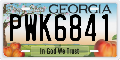 GA license plate PWK6841