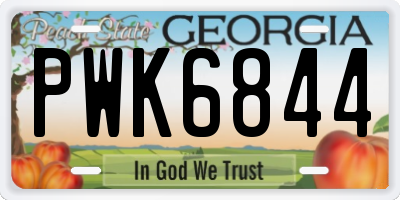 GA license plate PWK6844