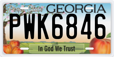 GA license plate PWK6846