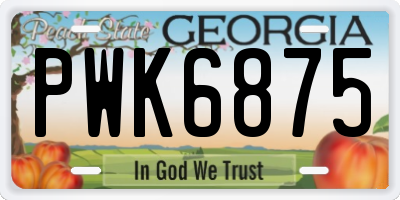 GA license plate PWK6875