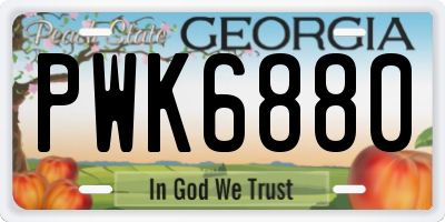 GA license plate PWK6880
