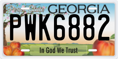 GA license plate PWK6882