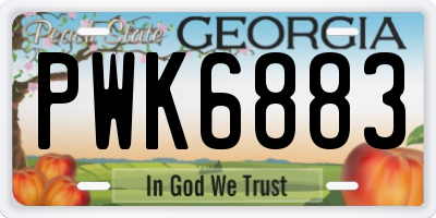 GA license plate PWK6883