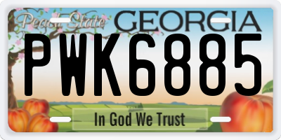 GA license plate PWK6885