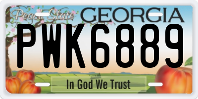 GA license plate PWK6889