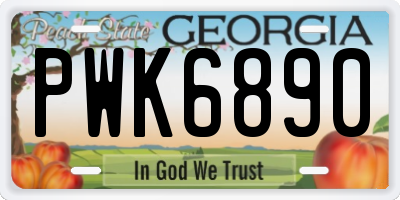 GA license plate PWK6890