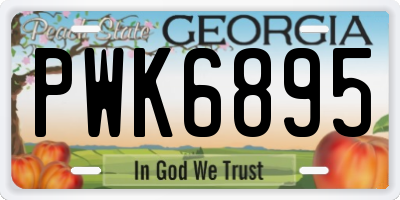 GA license plate PWK6895