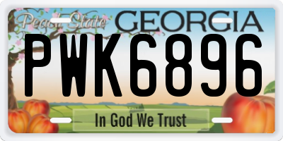 GA license plate PWK6896