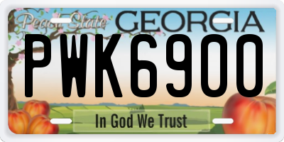 GA license plate PWK6900