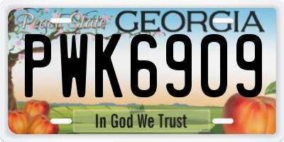 GA license plate PWK6909