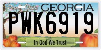 GA license plate PWK6919
