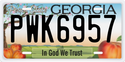GA license plate PWK6957