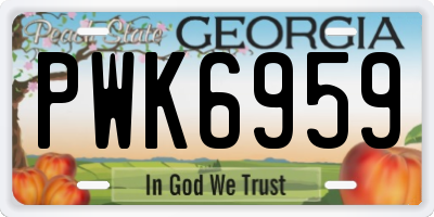 GA license plate PWK6959