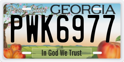 GA license plate PWK6977