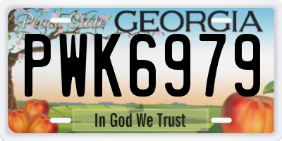 GA license plate PWK6979