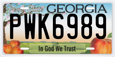 GA license plate PWK6989