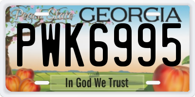GA license plate PWK6995