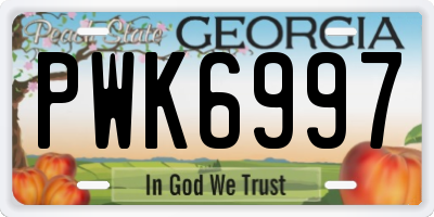 GA license plate PWK6997