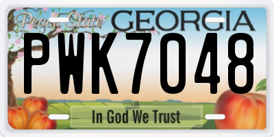 GA license plate PWK7048