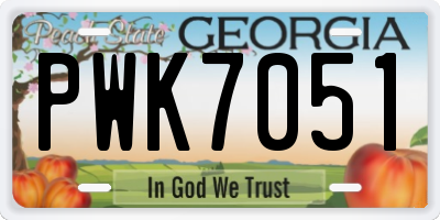 GA license plate PWK7051