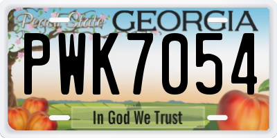 GA license plate PWK7054