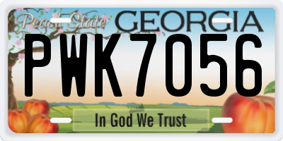 GA license plate PWK7056