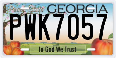 GA license plate PWK7057