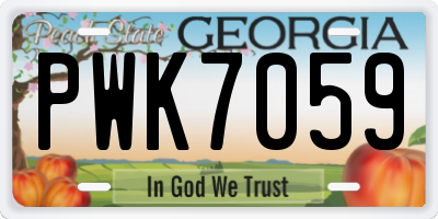 GA license plate PWK7059